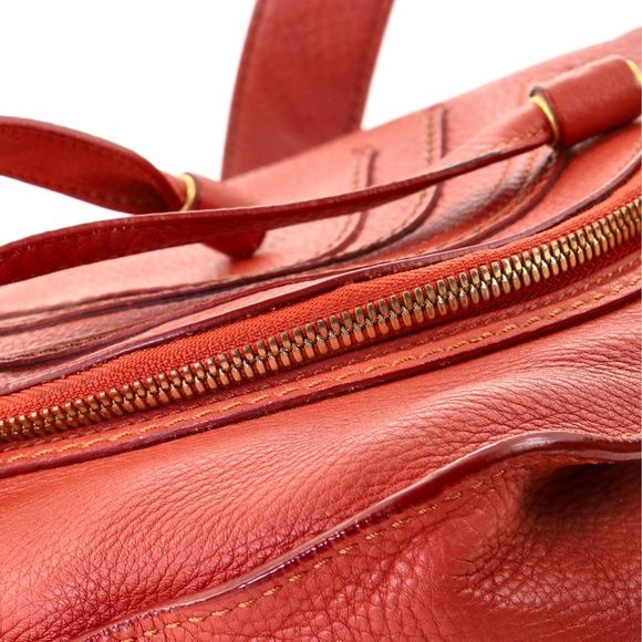 Chloe Marcie Zip Crossbody Bag Leather Medium Orange - Picture 6 of 8